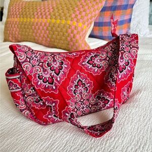 Vera Bradley Red and Pink Paisley Shoulder Bag